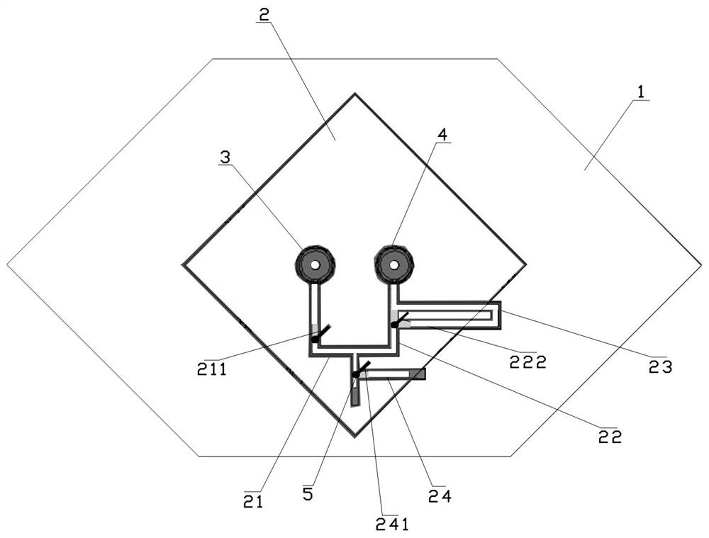 A patch antenna structure with adjustable pattern and antenna feeder board