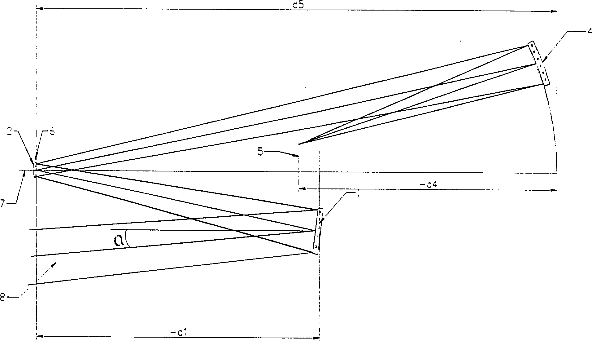 Astigmatism eliminating three reflector system