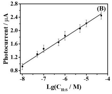 A kind of preparation method and application of hydrogen sulfide photoelectrochemical sensor