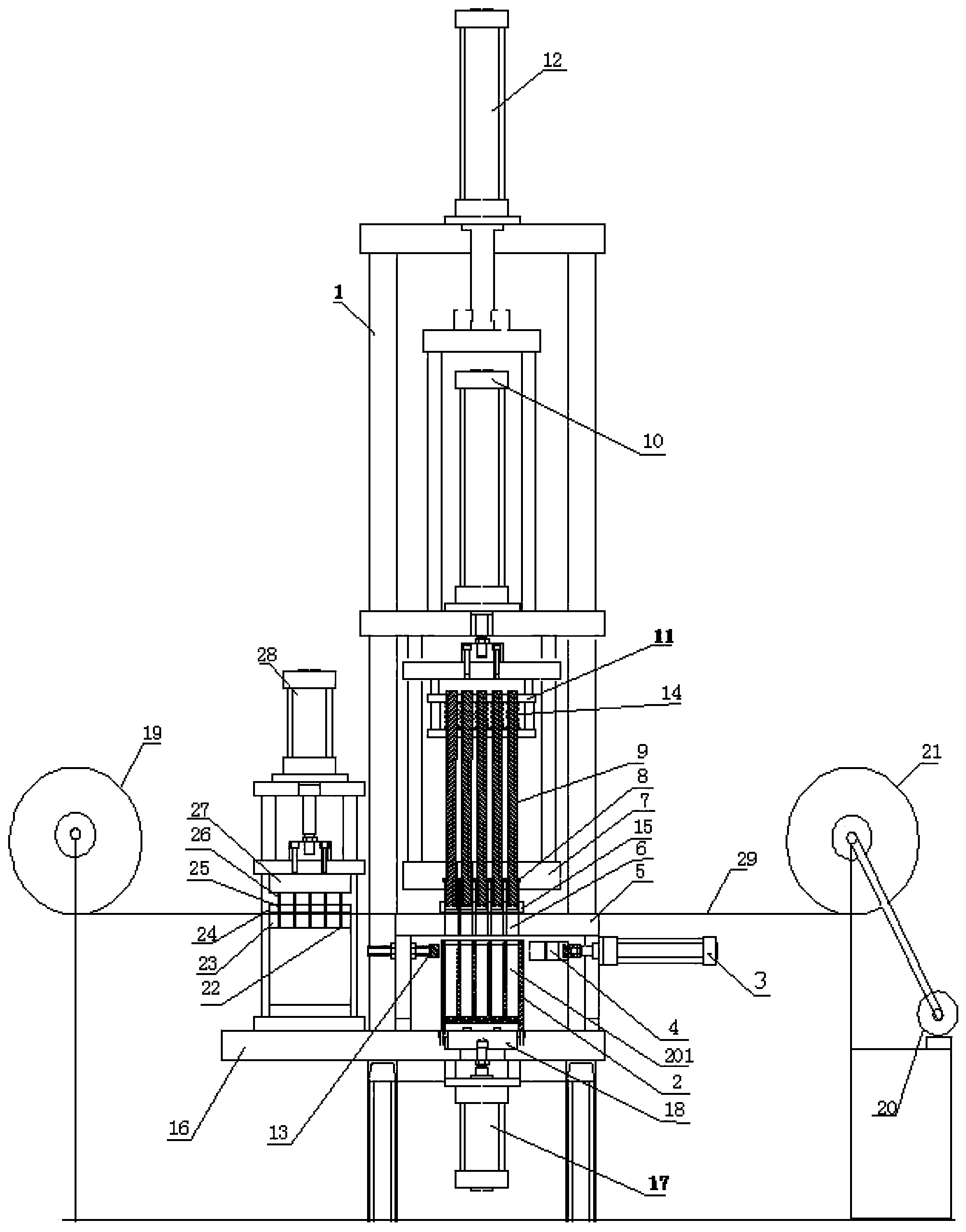 Automatic paper scrap-pressing device for combined fireworks