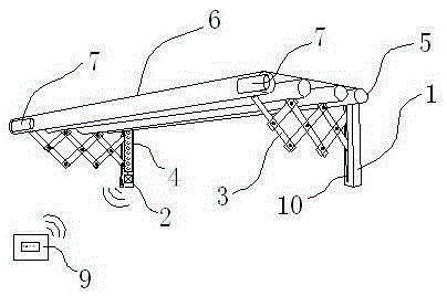 Automatically-telescopic laundry rack