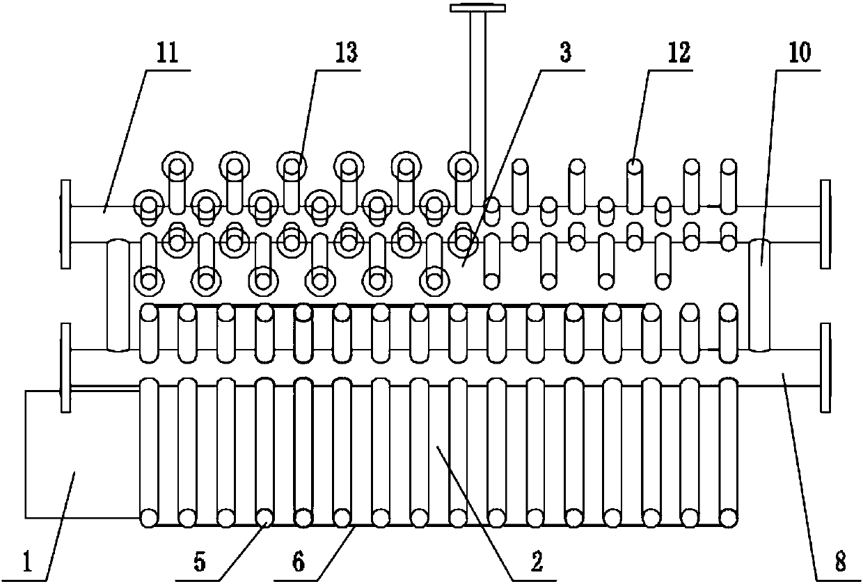 Horizontal water-pipe-type-structure steam generator