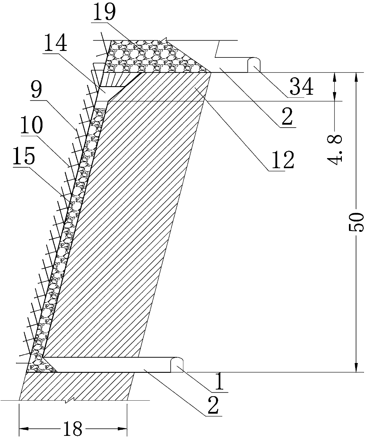 A mining method for mining steeply inclined thick ore bodies with broken hanging wall rocks