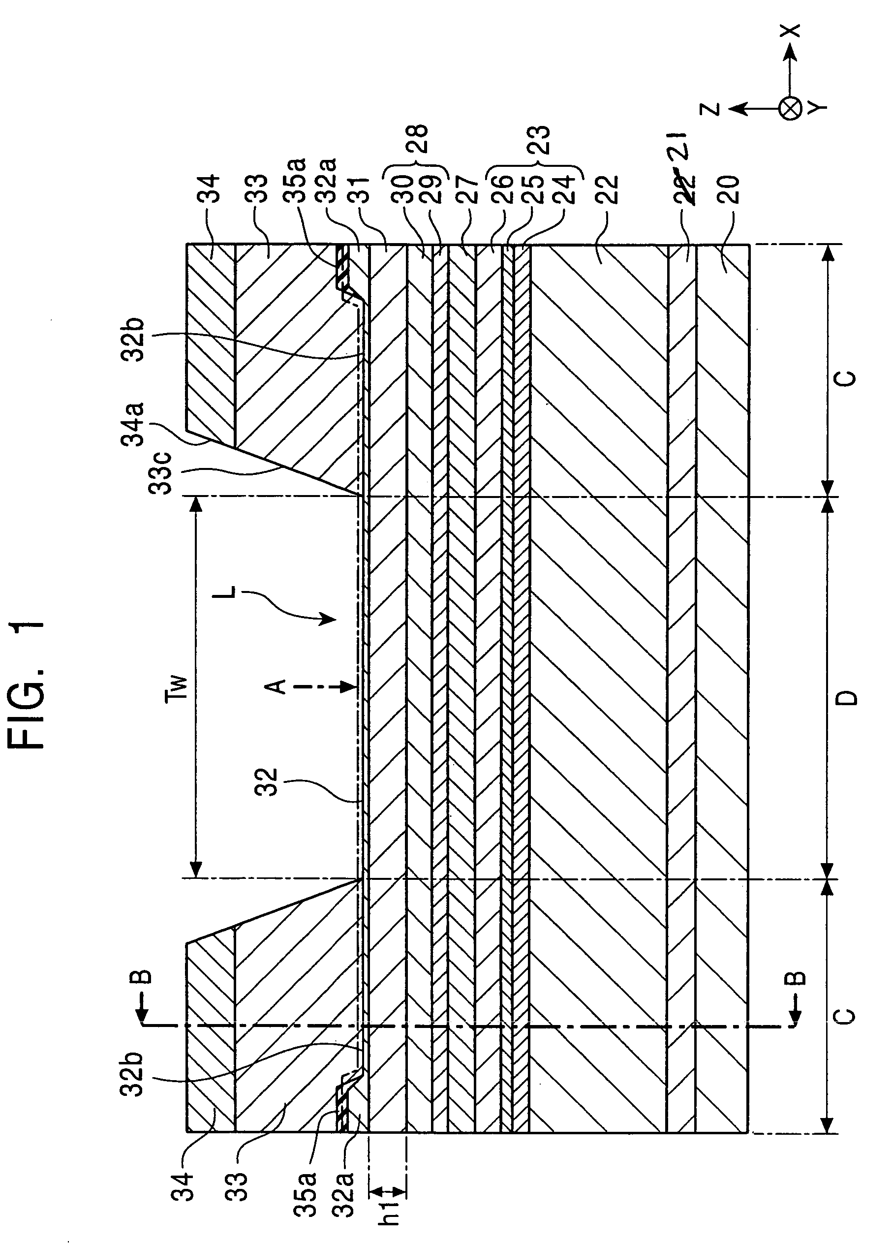 Magnetic sensor with second antiferromagnetic layer having smaller depth in height direction than free layer