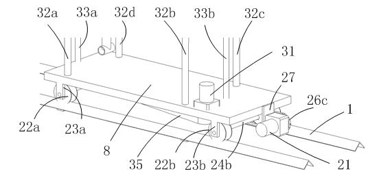 Automatic carrying, replacing and blowing device for tunnel air purification material modules
