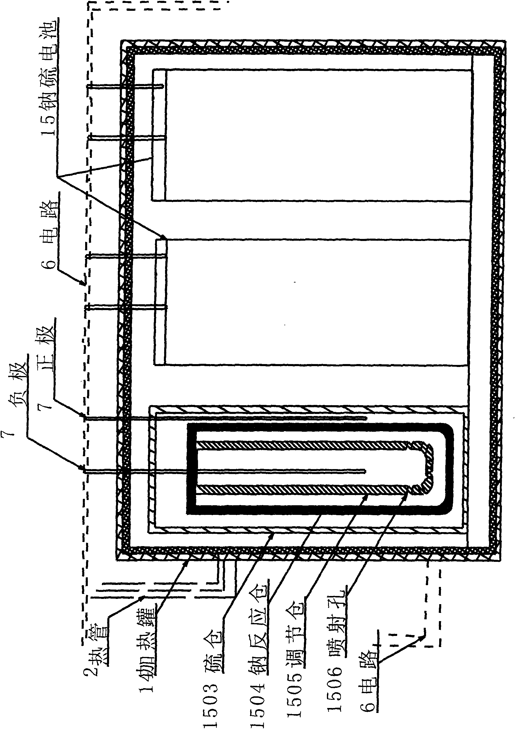 Solar energy storing and electricity generating sodium-sulfur cell