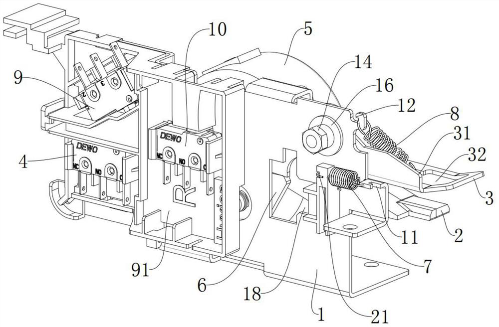 Lock hook with simple structure and high reliability