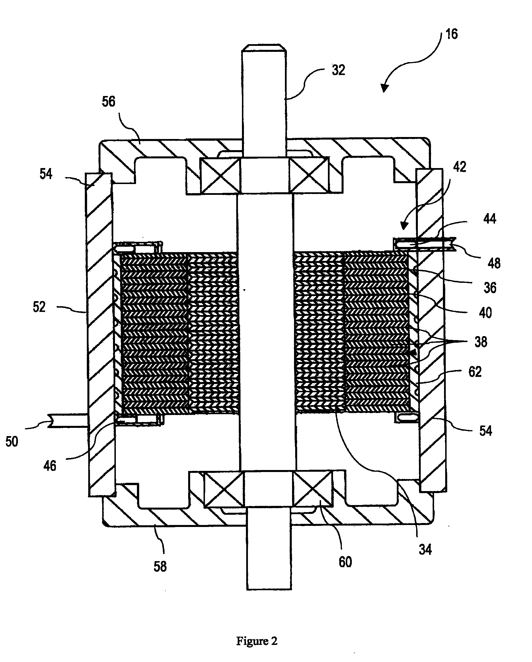 Stator with cooling system and associated motor