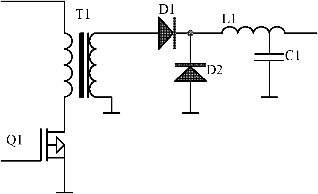 Isolating switch regulated transformer wave band superposing, rectifying and outputting circuit