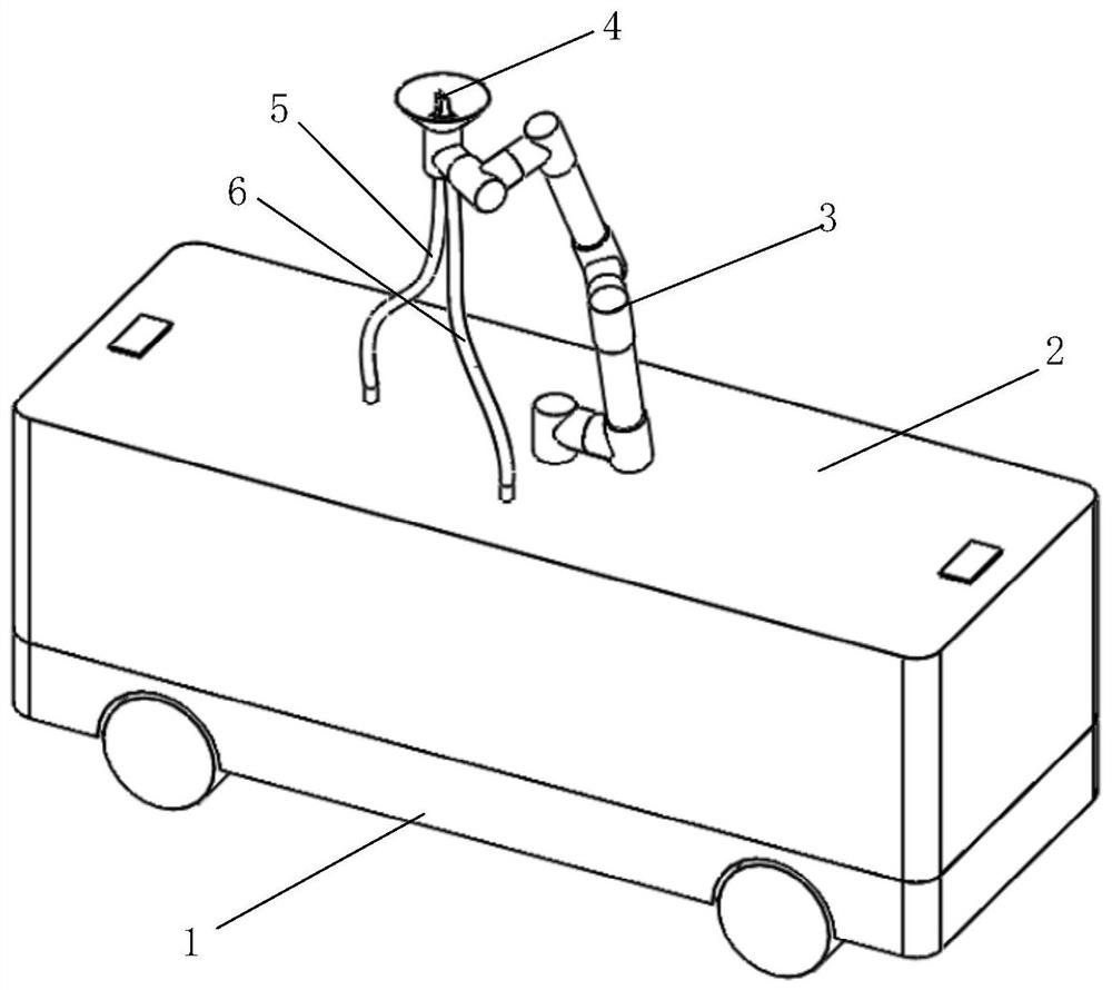 Intelligent flexible manipulator device for purging bottom of metro vehicle