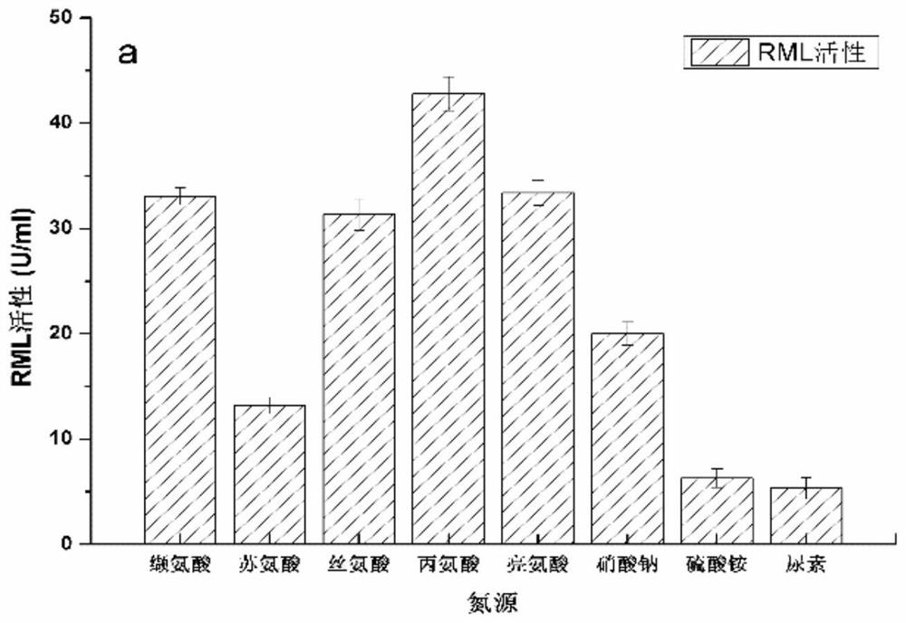 Total synthetic culture medium and method for producing rhizomucor miehei lipase by fermentation method