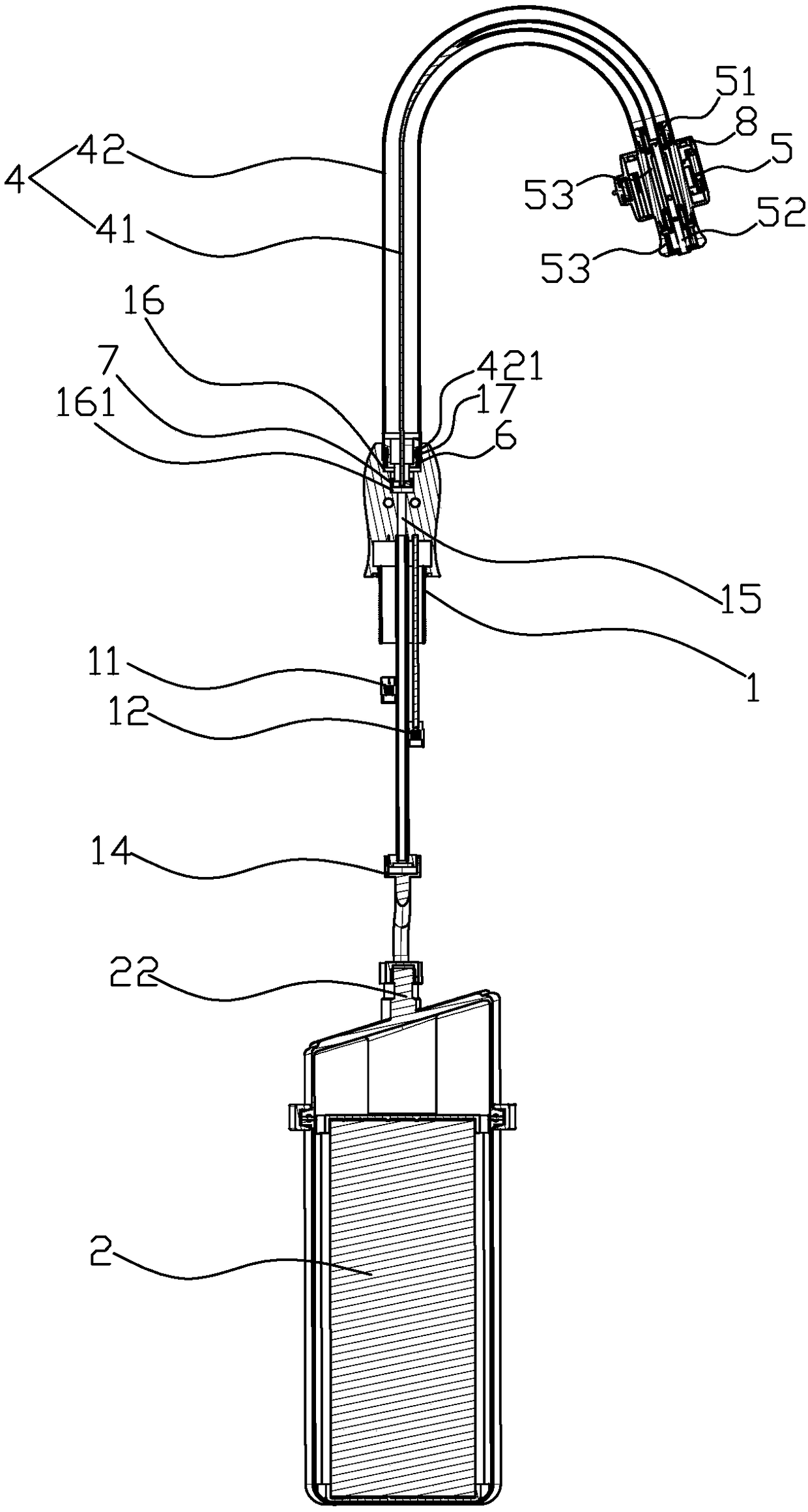 Water purification three-joint single-valve intelligent water treatment faucet below kitchen table