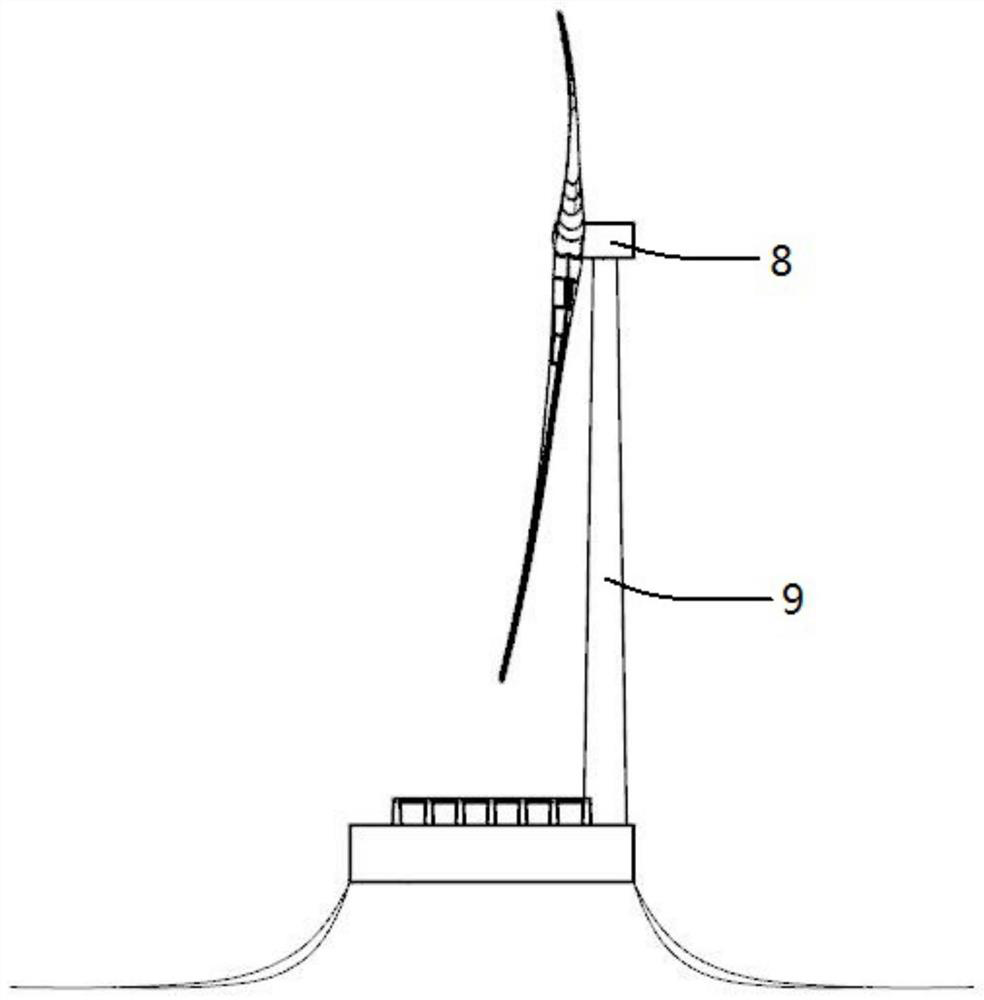 Offshore wind and wave combined power generation device