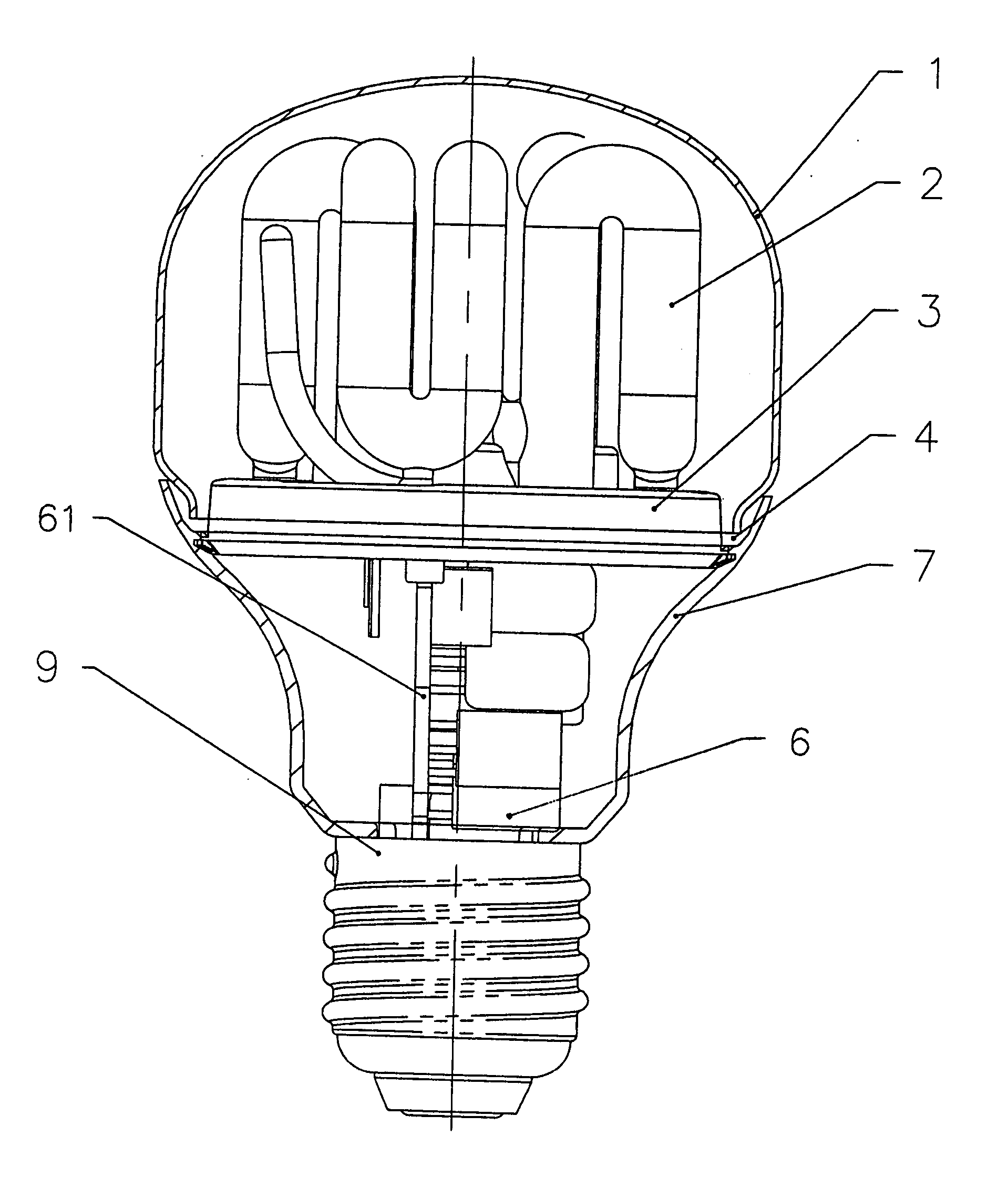 All-rounded illumination enveloped fluorescent lamp