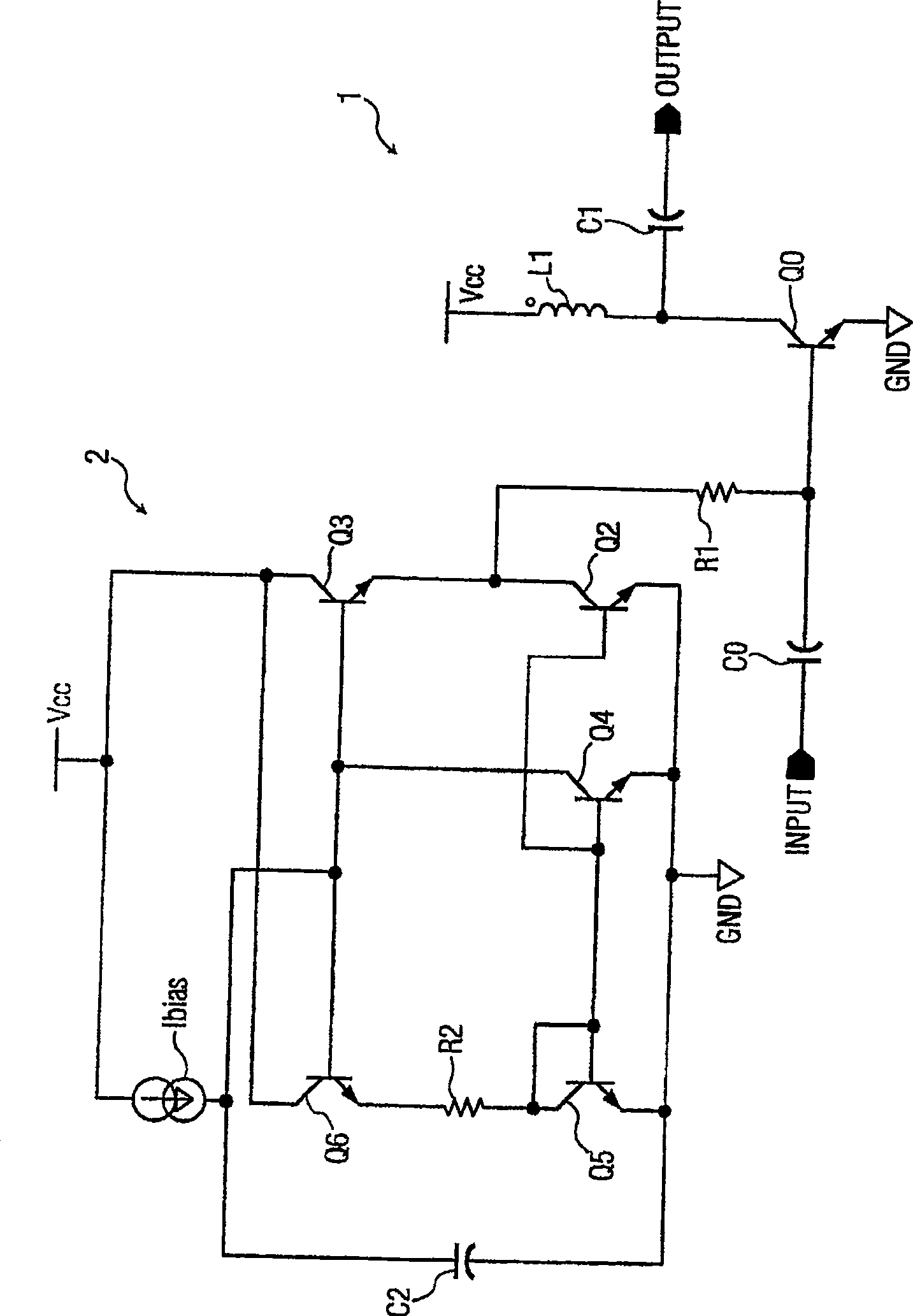 Amplifier circuit having an extended Wilson current-mirror self-bias boosting circuit
