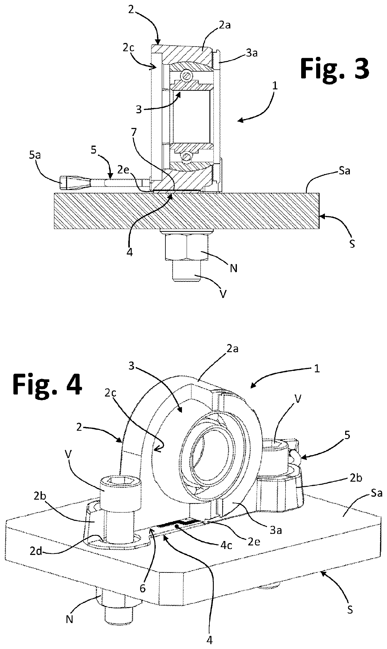 Sensorized supporting device for bearings