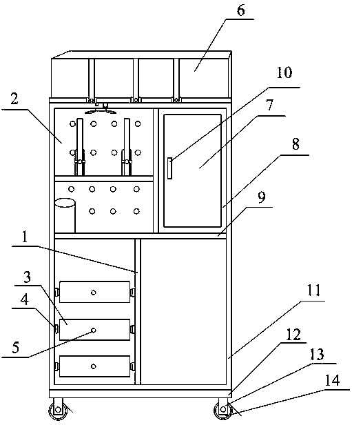 Movable file placing cabinet for multifunctional education