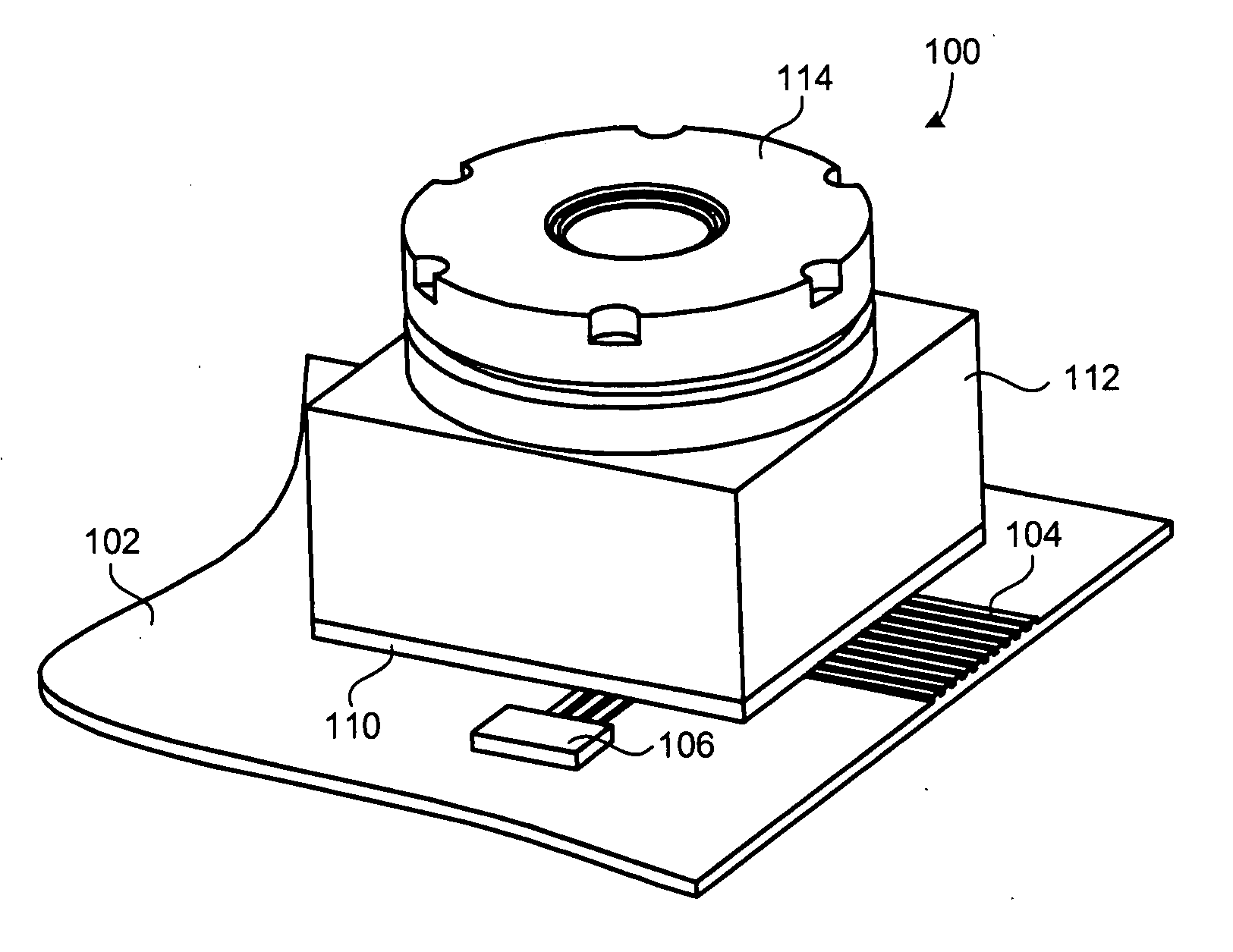 Camera module with contamination reduction feature
