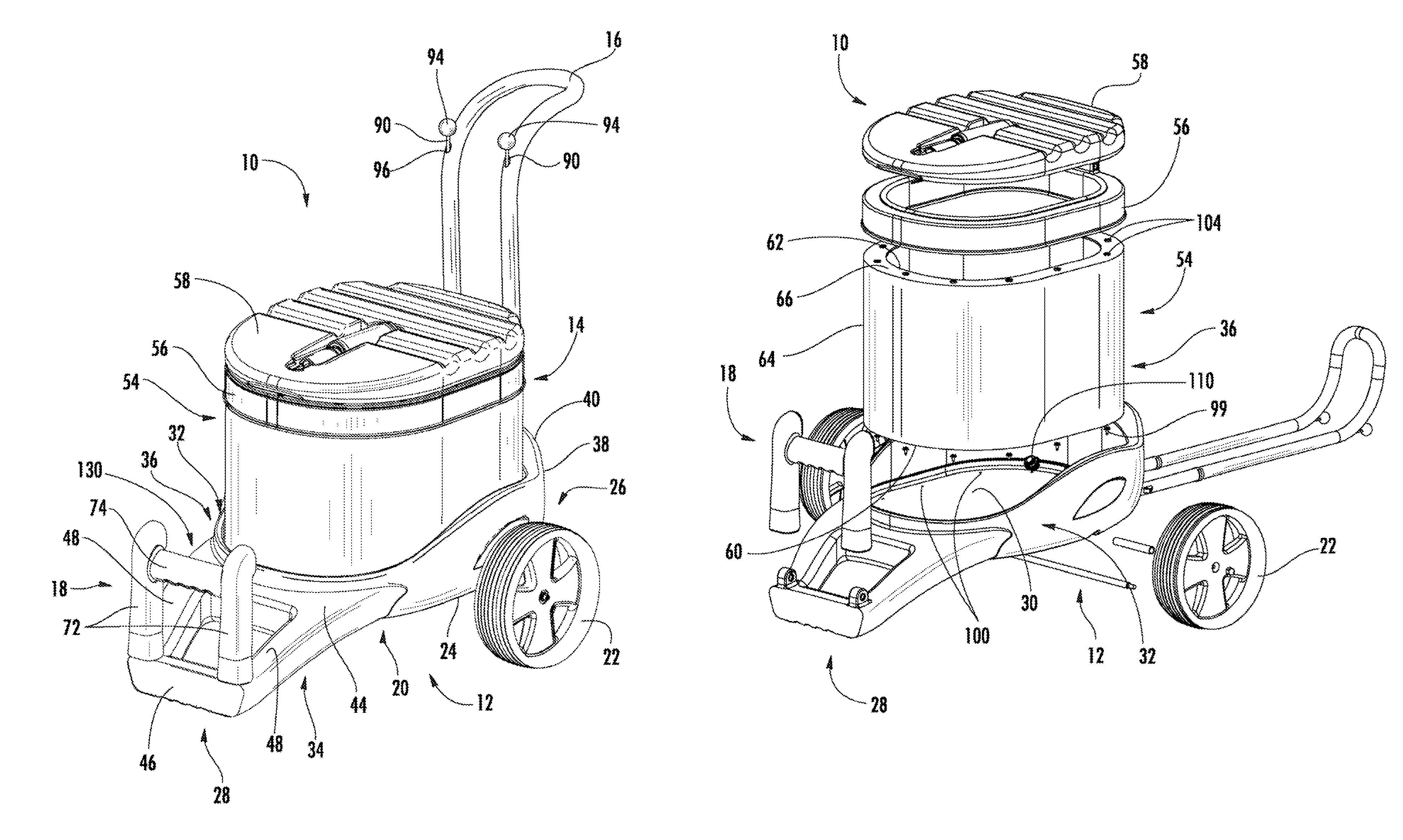Wheeled travel cooler with inflatable sidewalls