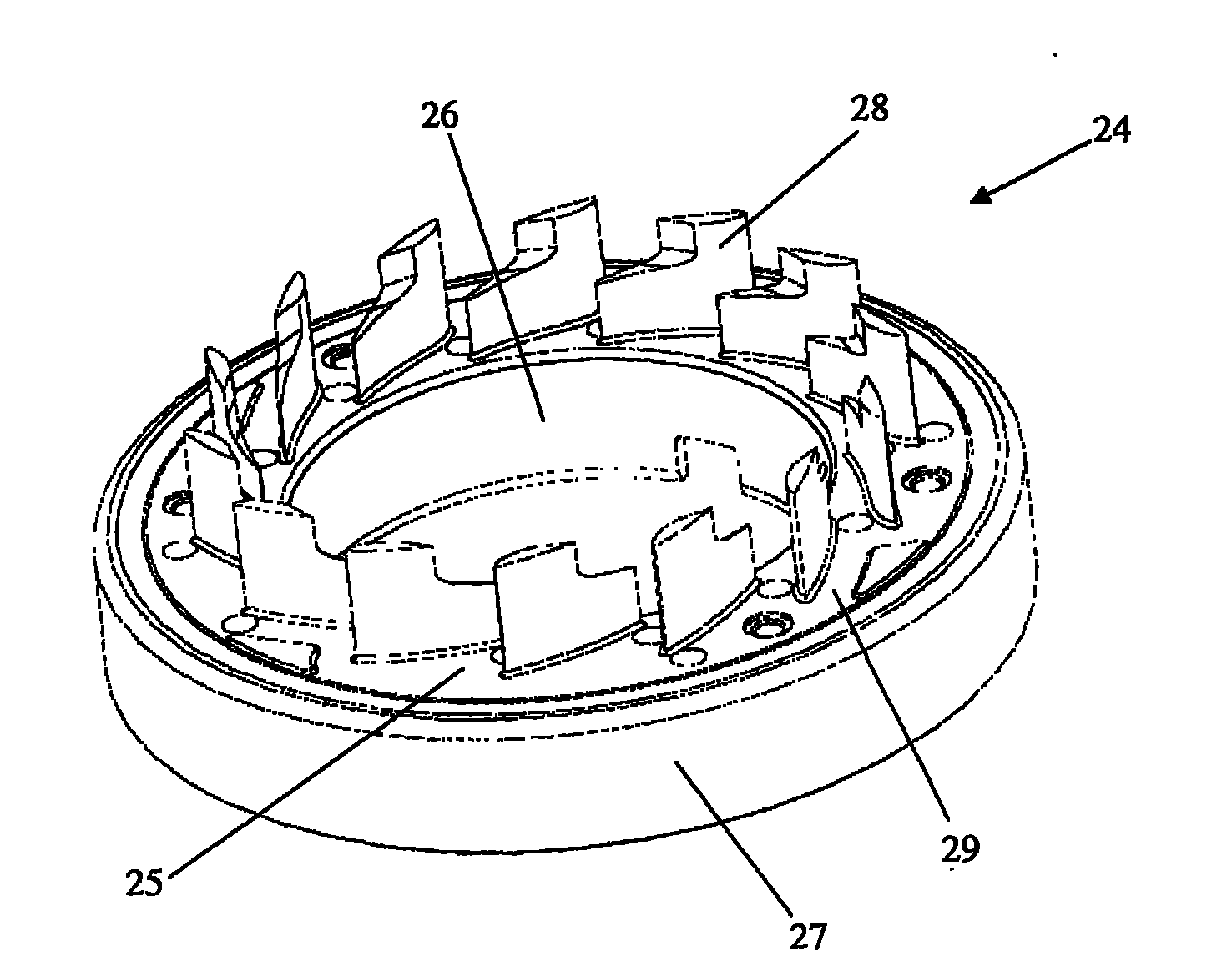 Variable geometric turbine nozzle ring