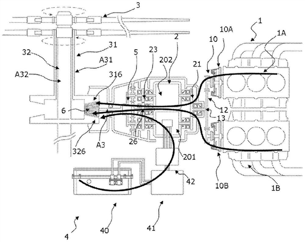 Machine comprising a hybrid powertrain and corresponding control method