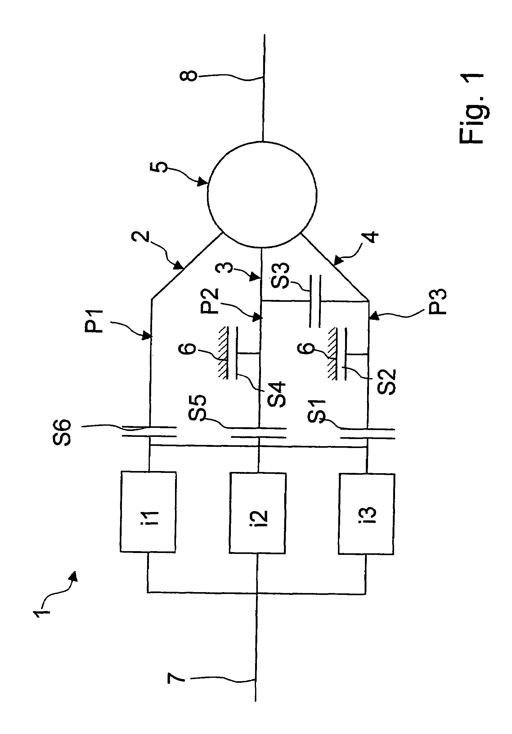 Transmission, in particular an automated power-branched multi-speed gearing