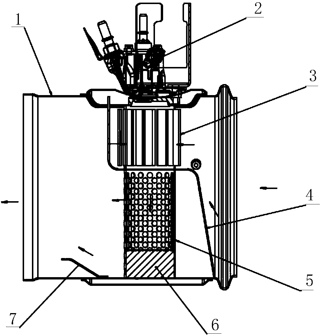 After-treatment intake mixing device