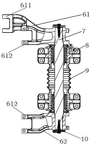 Traction connecting rod mechanism for railway vehicles and frame protection method