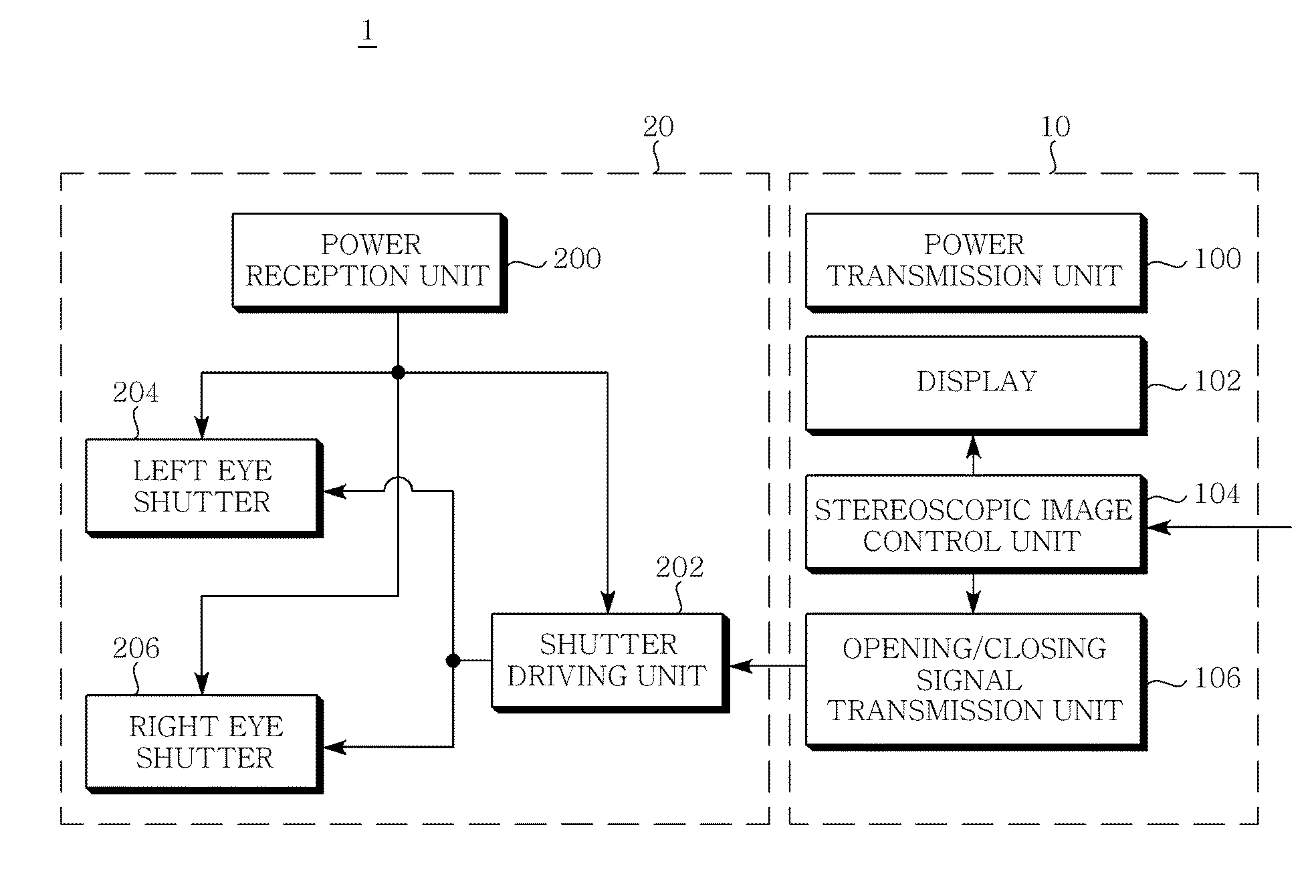 Stereoscopic Image Display Apparatus Capable Of Wirelessly Transmitting and Receiving Power