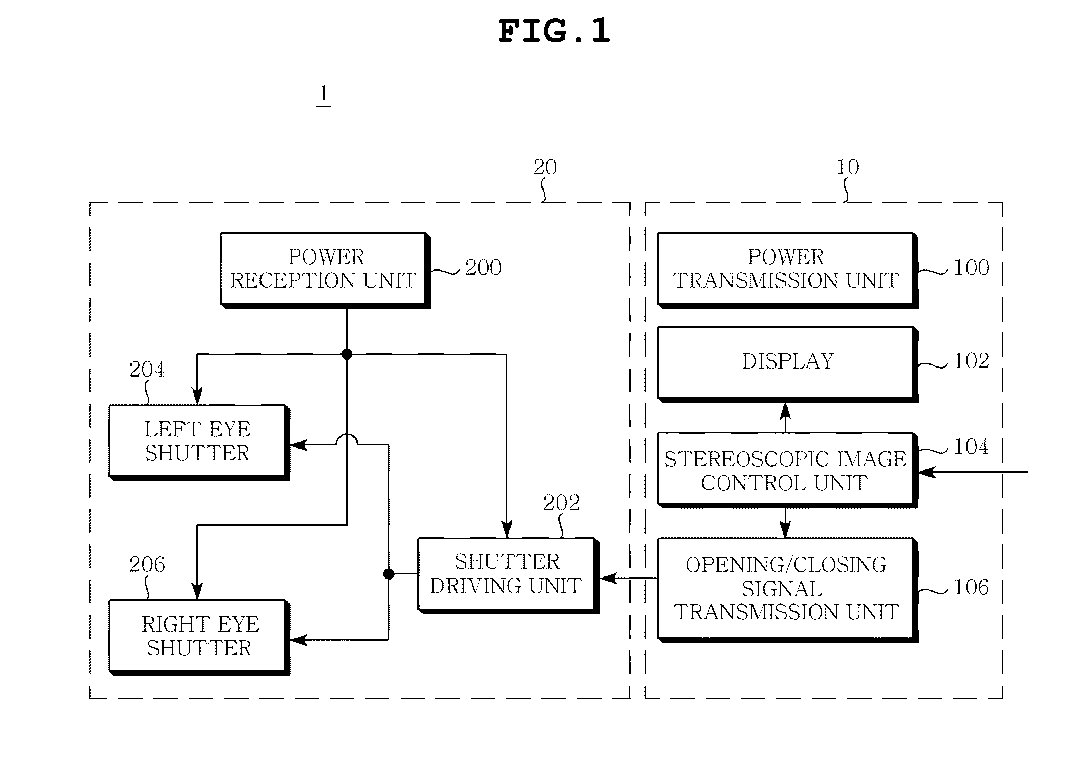 Stereoscopic Image Display Apparatus Capable Of Wirelessly Transmitting and Receiving Power