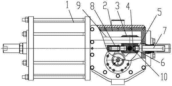 A kind of anti-shock buffer mechanism of angular stroke cylinder