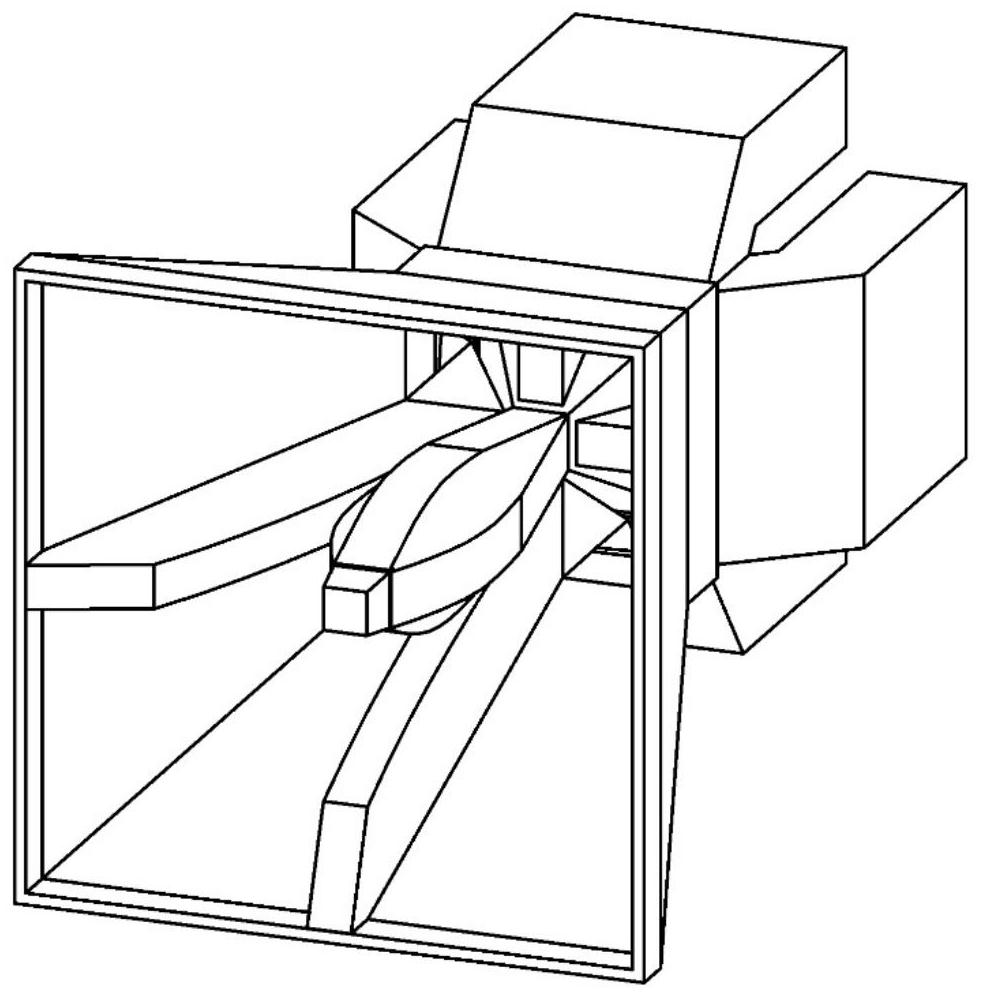 A dual-polarized feed for broadband ridged quadrature mode converter