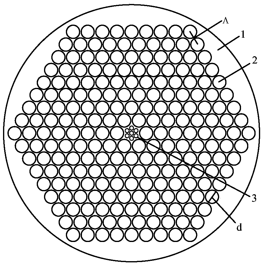 A holey core photonic crystal fiber with nano-air holes for light transmission