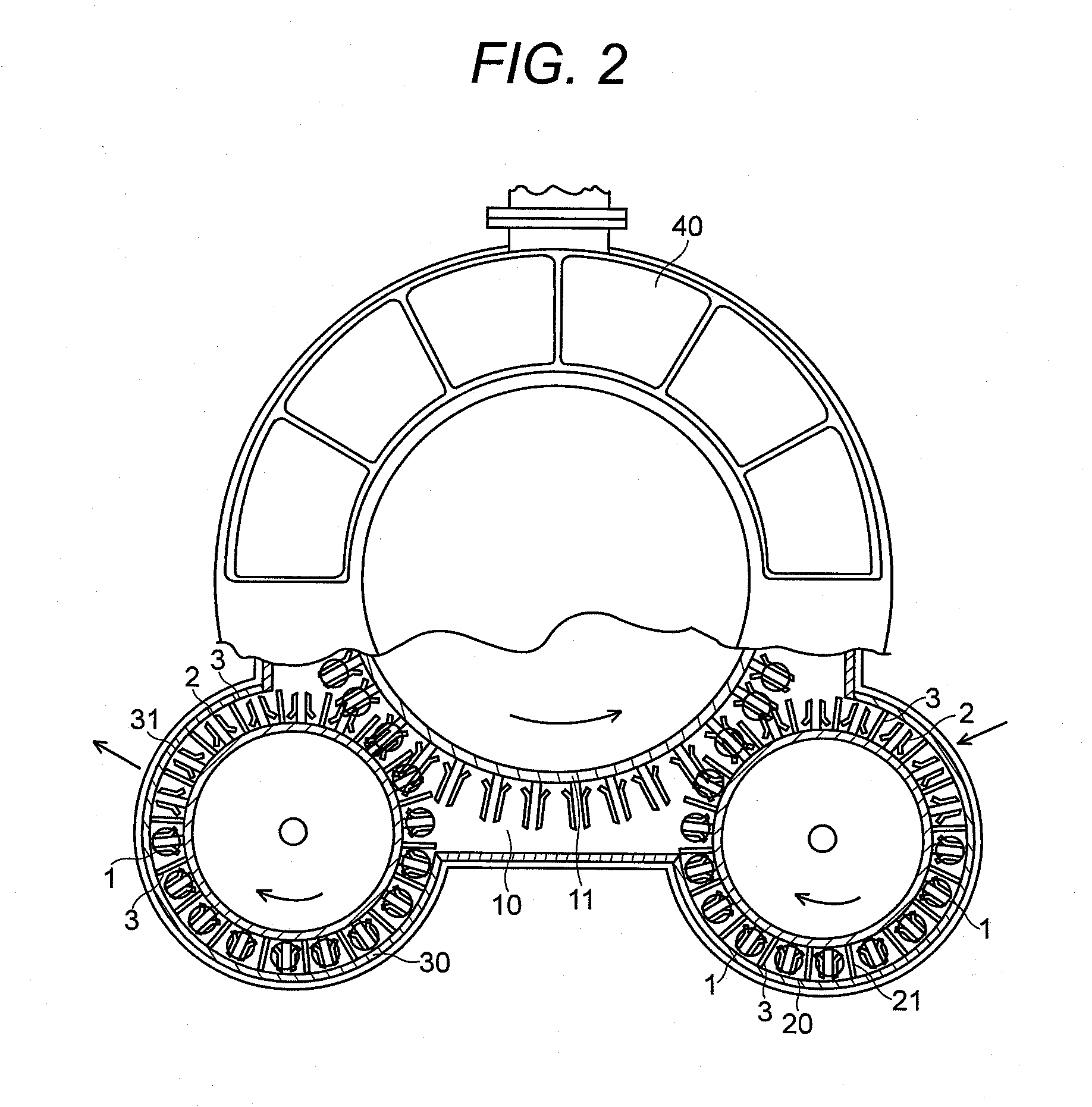 Electron beam irradiation apparatus for open-mouthed containers