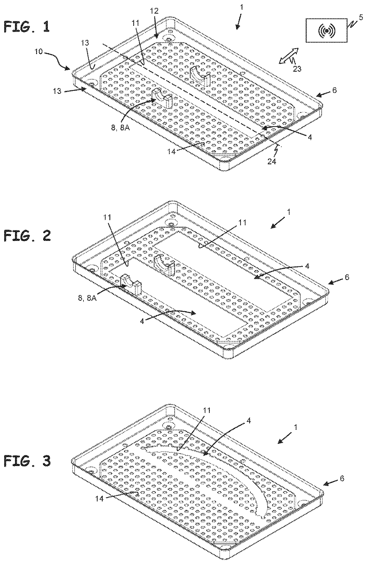 Carrier element for supporting at least one medical or dental instrument in a cleaning or care device
