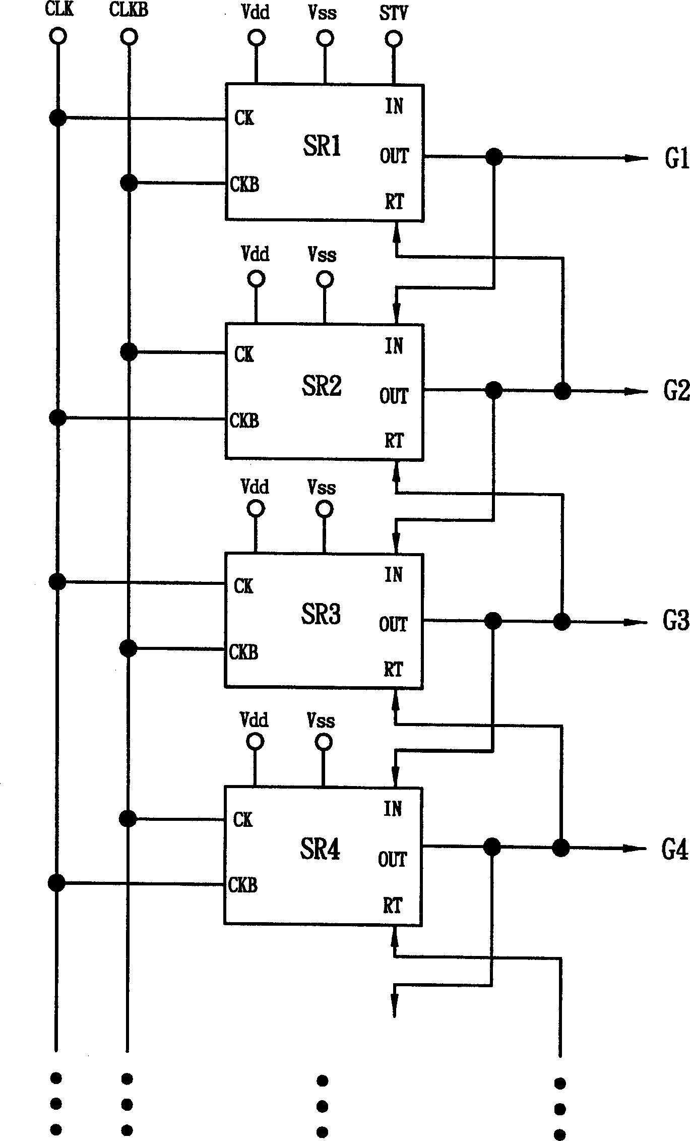 High stability displacement circuit using amorphous silicon thin film transistor