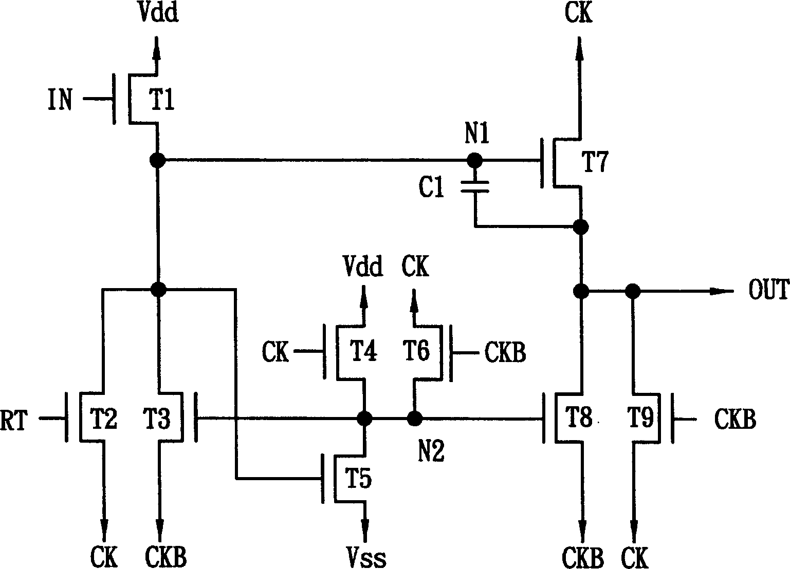 High stability displacement circuit using amorphous silicon thin film transistor