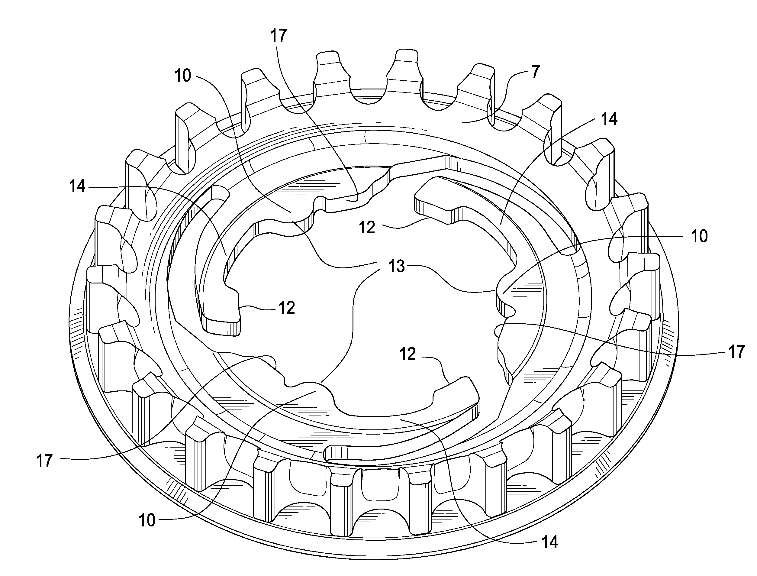 Toothed sprocket with elastic centering element