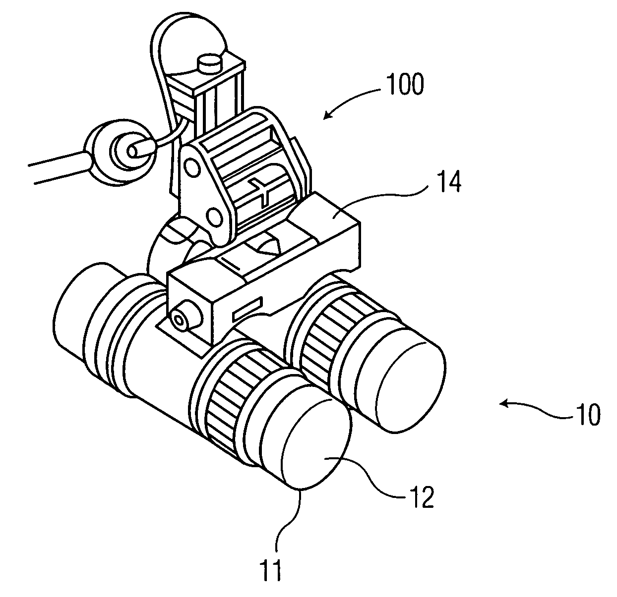 Line of sight adjustment for night vision binoculars