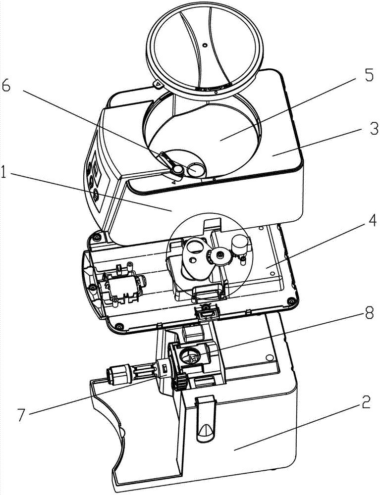 Domestic oil press with blanking control mechanism