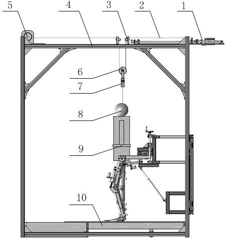Mass balancing device and method for lower limb rehabilitation training patient