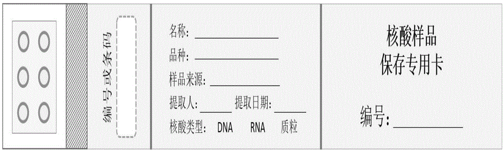 Biological DNA (deoxyribonucleic acid) and RNA (ribonucleic acid) room-temperature preservation card and manufacturing method thereof