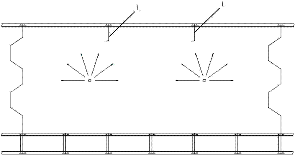 Large spacing deck web crossbeam and groove-type longitudinal bulkhead connecting structure