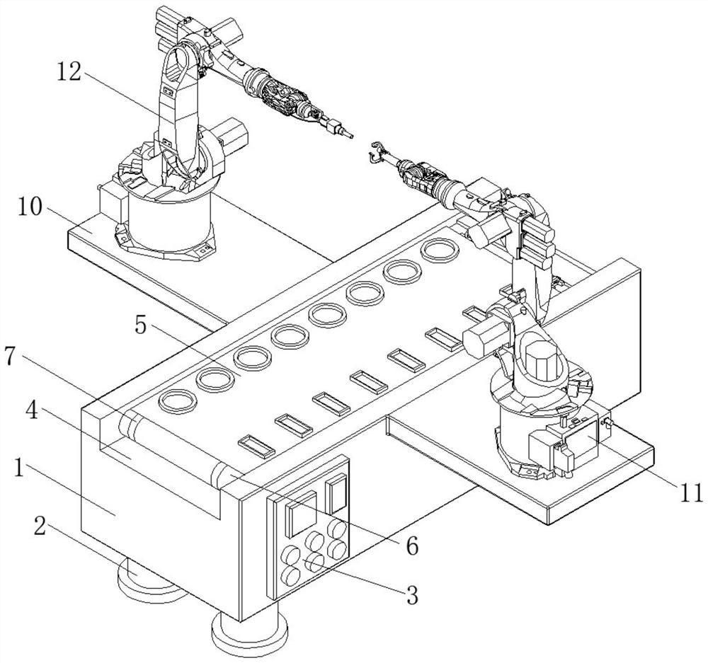 Double-station welding robot capable of achieving rapid and automatic feeding and using method of double-station welding robot