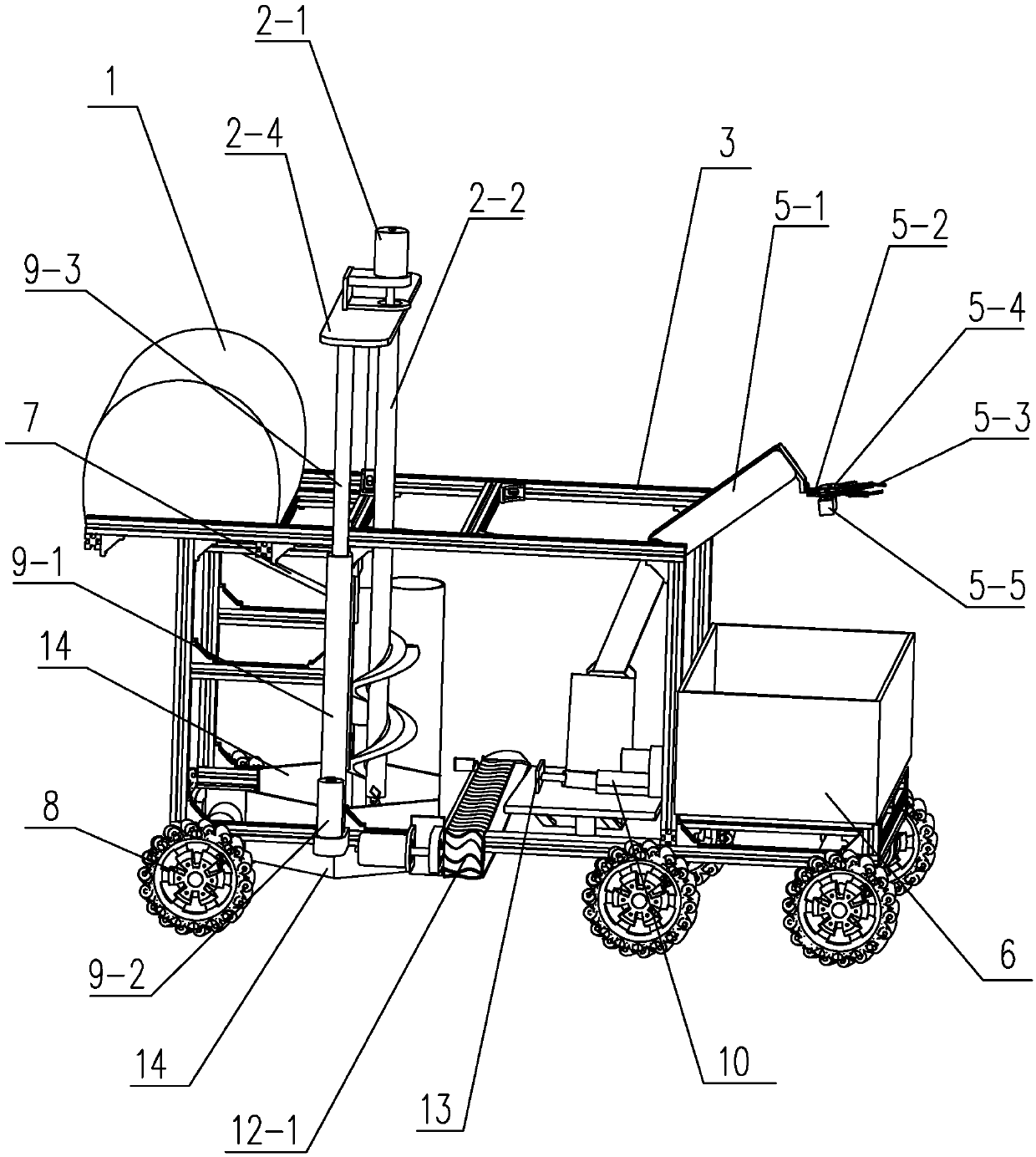 Full-automatic tree planting robot suitable for planting of single row