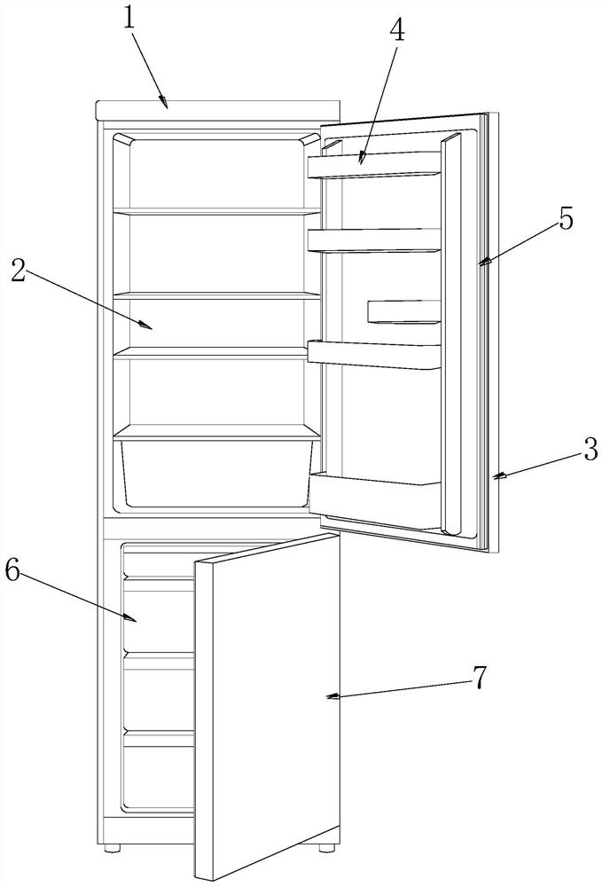 A household refrigerator with increased capacity using pleated sealing strips