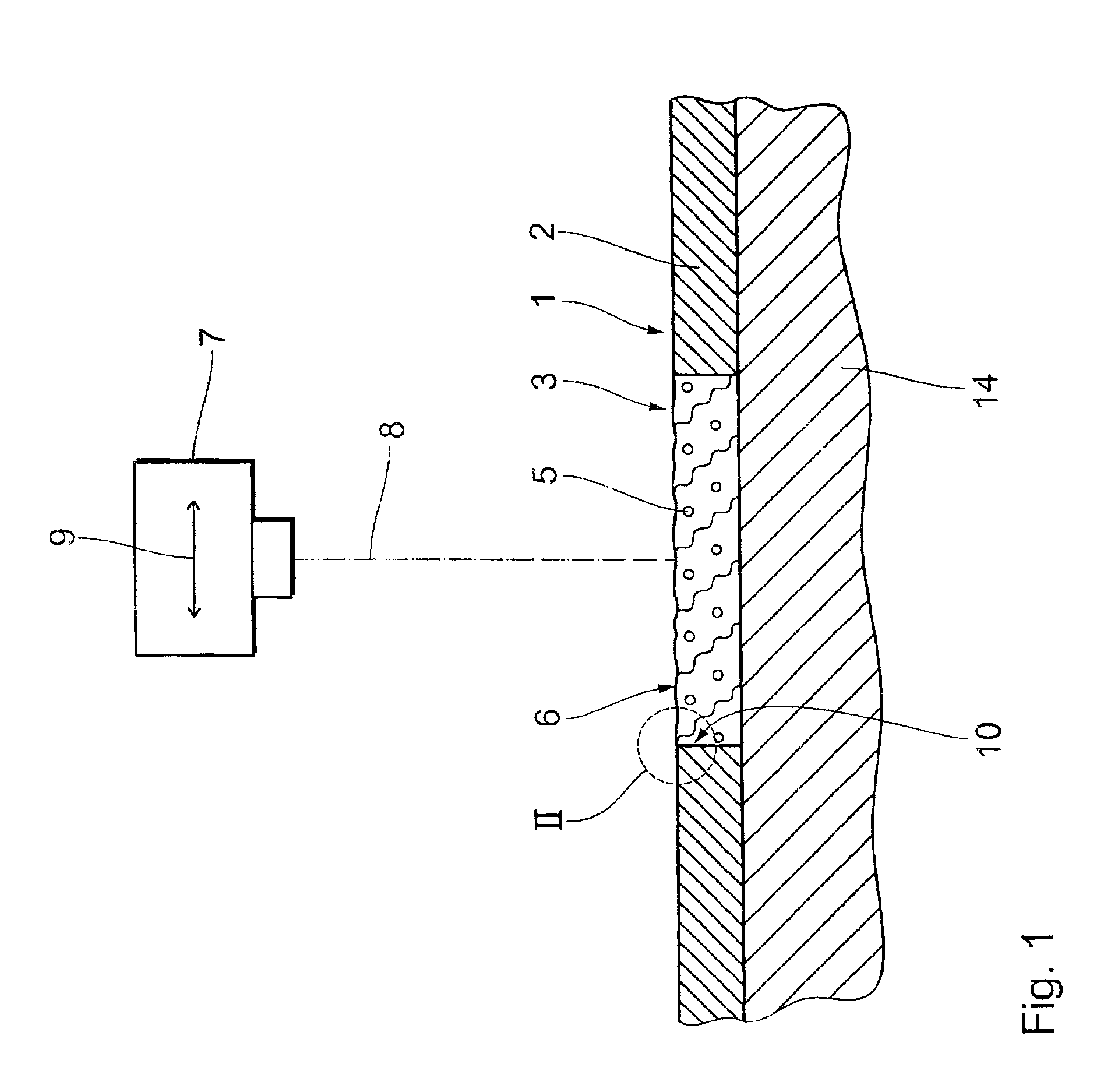 Method of applying a marker element to an implant and an implant provided with a marker element