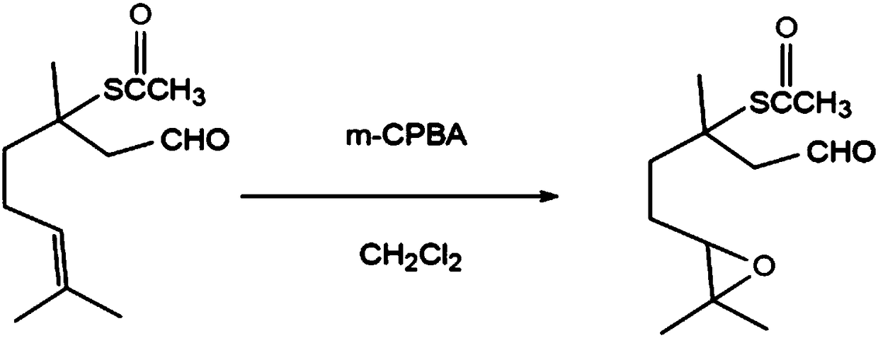 Preparation method of 3,7-dimethyl-3- acetylthio-6,7-epoxy-octanal