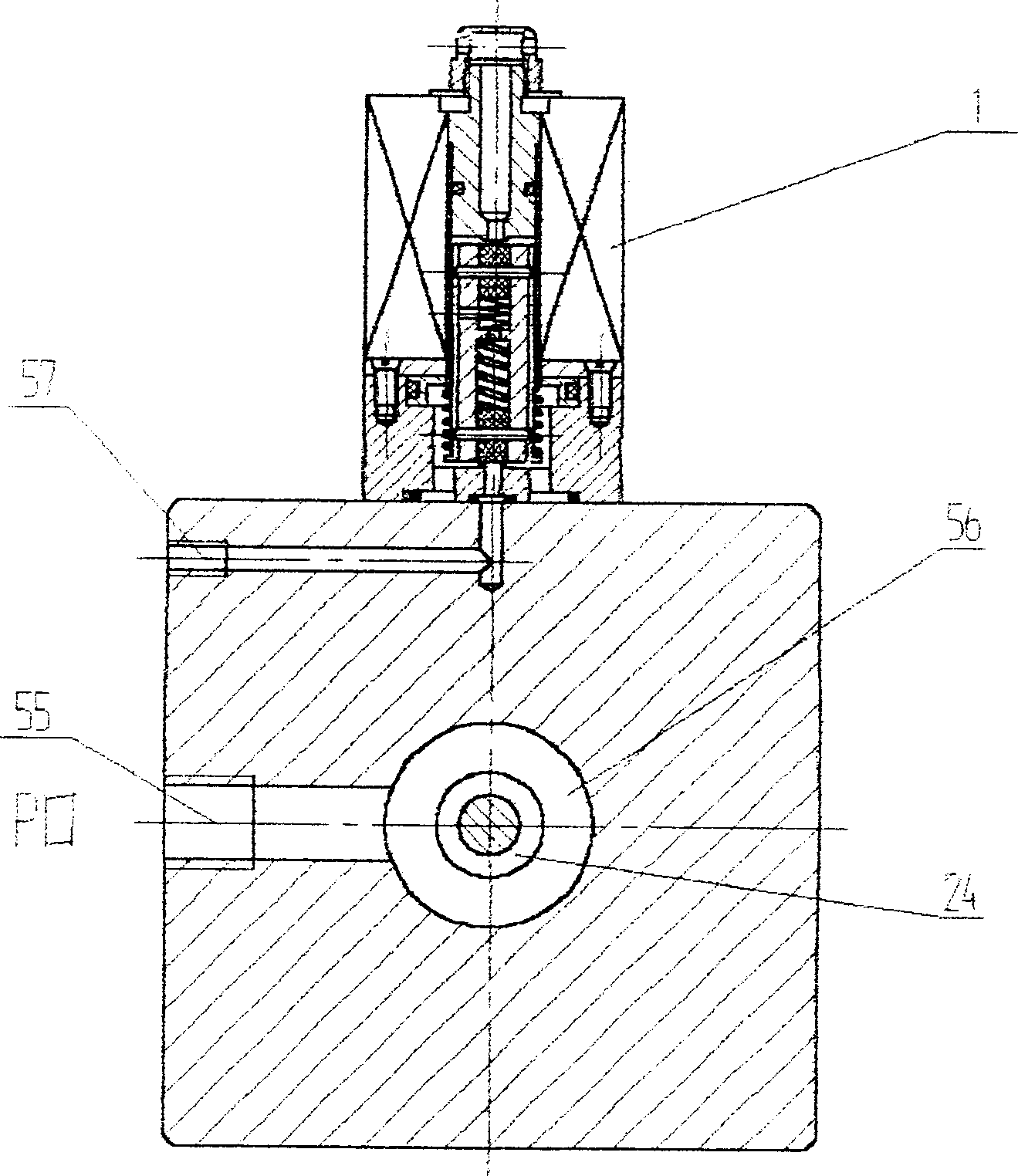 Three-position three-way hydraulic change valve