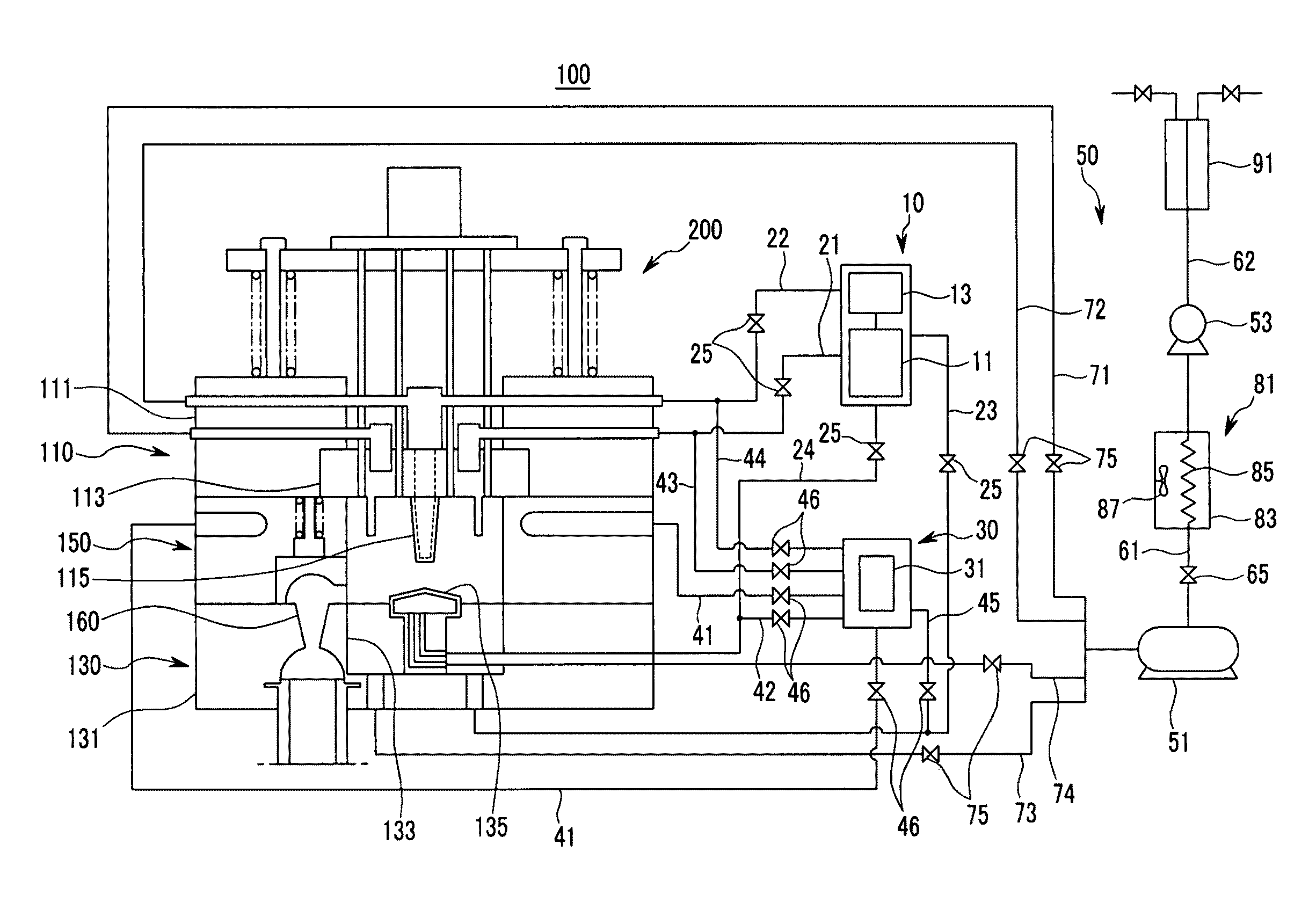 Cooling system for low pressure casting device